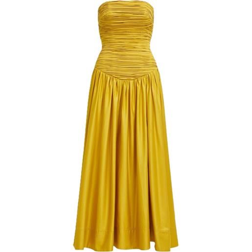 Aje abito midi marigold senza spalline - giallo