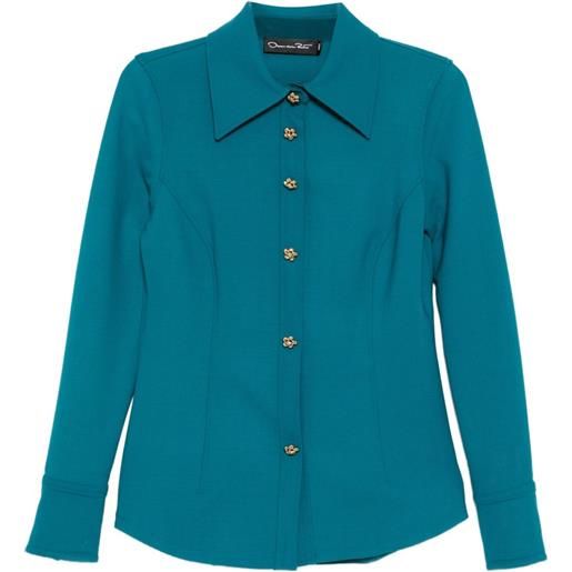 Oscar de la Renta camicia a fiori - blu