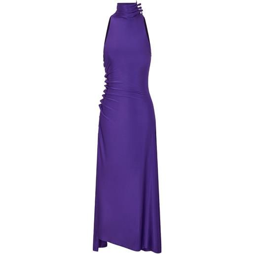 Rabanne abito midi drappeggiato - viola