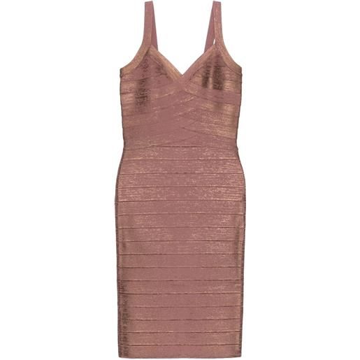 Hervé Léger abito con scollo a v - rosa