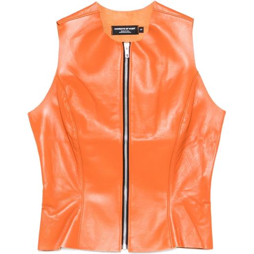 Cowboys of Habit gilet con zip - arancione