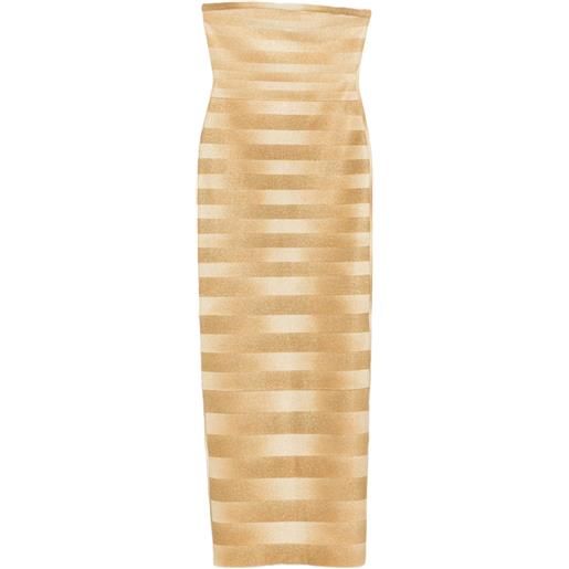 Hervé Léger abito lungo nia senza spalline - oro