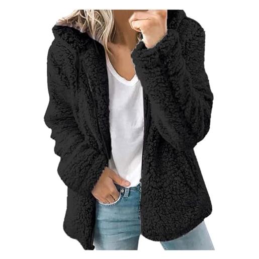 Felpa Donna Zip Felpa Sherpa Pullover Lana Pile Costume