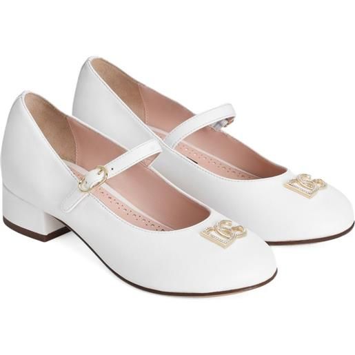Dolce & Gabbana Kids ballerine con logo - bianco