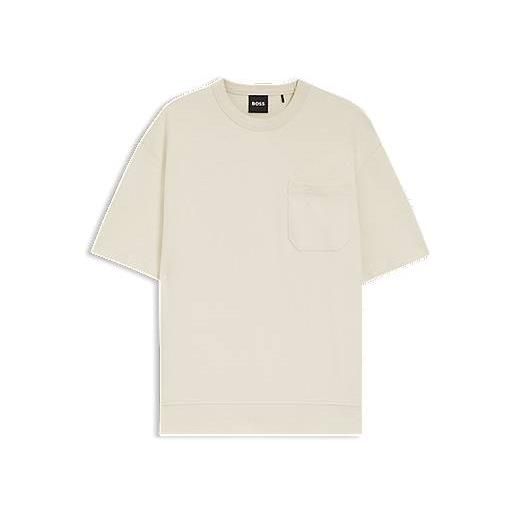 BOSS t-shirt in misto cotone con finitura manopesca, colore neutro