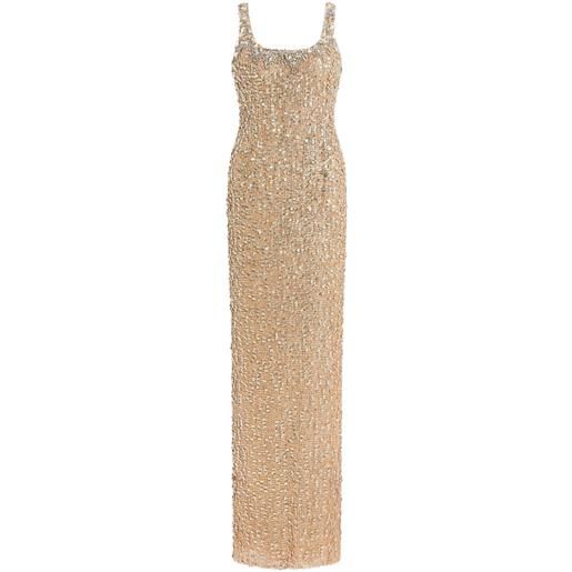 Jenny Packham abito lungo tatianna con paillettes - toni neutri