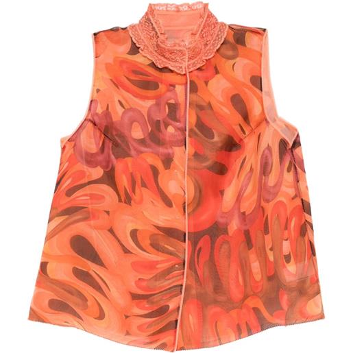 SHIATZY CHEN gilet scape-of-curve - arancione