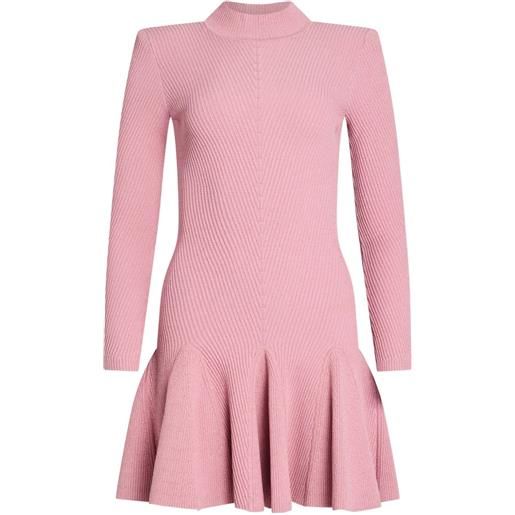 Retrofete abito corto sydonie con ruches - rosa