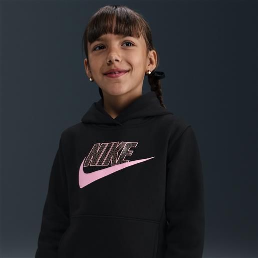 Nike felpa pullover con cappuccio Nike wild warmth - bambino/a - nero