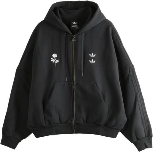 adidas x willy chavarria felpa con cappuccio e zip - nero