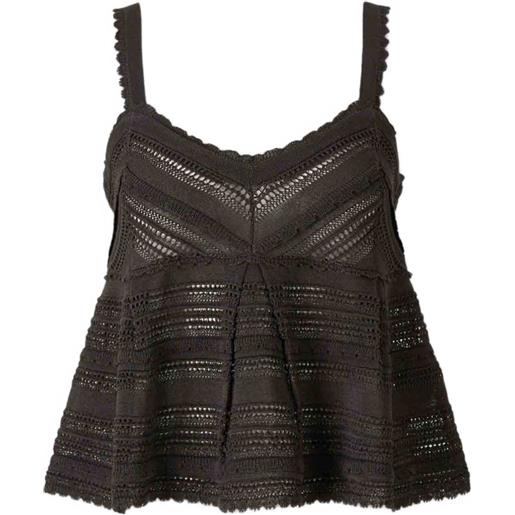 ZIMMERMANN top lucky lace con orlo a smerlo - nero