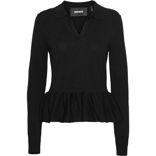 ROTATE BIRGER CHRISTENSEN top con peplum - nero