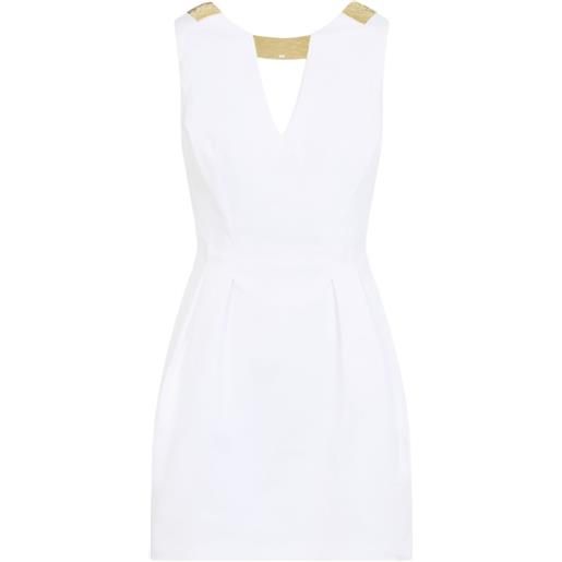 Elisabetta Franchi abito corto con scollo a v - bianco