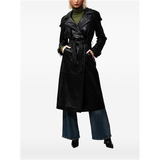 Poche Paris cappotto doppiopetto con cintura - nero