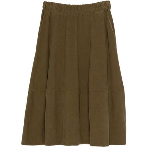 Labo Art gonna a coste con vita elasticizzata - verde