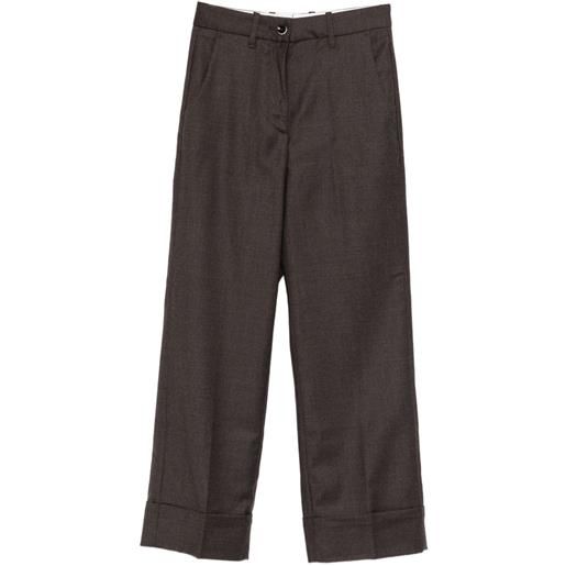 Nine In The Morning pantaloni mina con orlo con risvolto - marrone