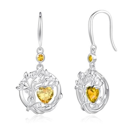 MATERIA Orecchini Albero Della Vita In Argento 925 Con Zirconi – Gioielli Donna