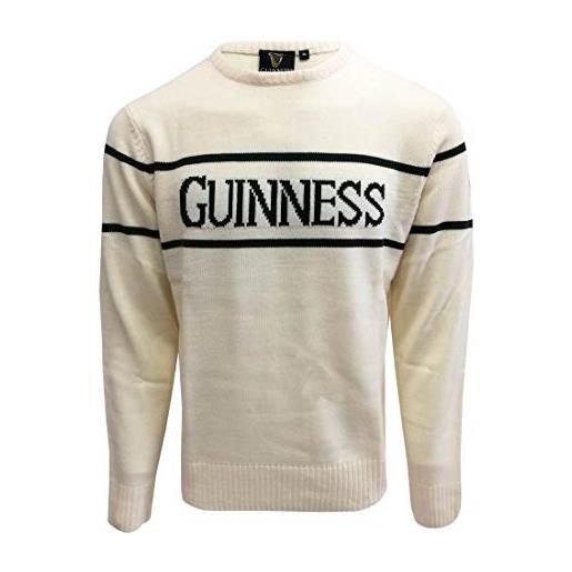Guinness manica lunga girocollo uomo felpa bianco x-large