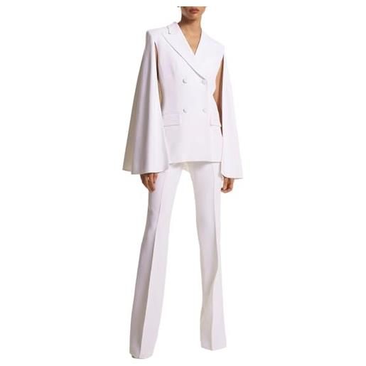 Mrjitor donna abito a mantello giacca con risvolto a punta pantaloni a doppio petto smoking per la festa di matrimonio