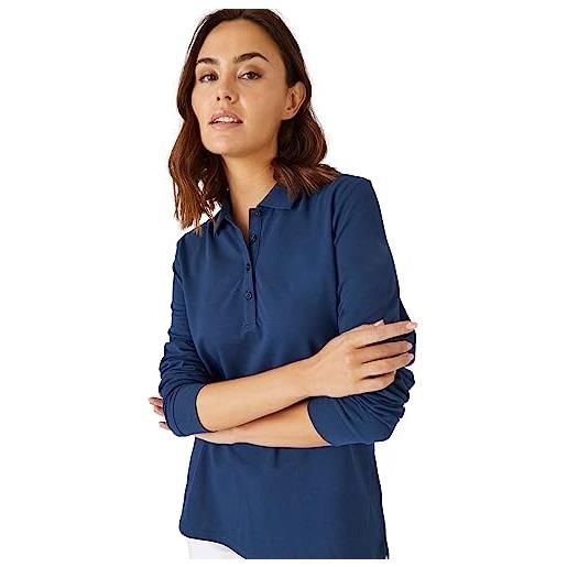 Damart - polo maglia trapuntata da donna, blu marino, 50-52