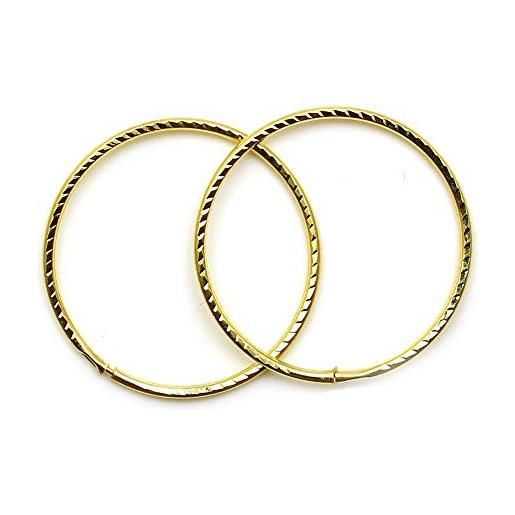 Orecchini Pendenti Carissima In Oro Giallo 9ct, A Foglia Con Catena E Taglio Diamante, 8.5x60 Mm - 2