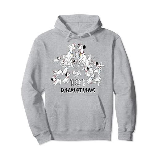 Disney 101 dalmatians group shot logo felpa con cappuccio