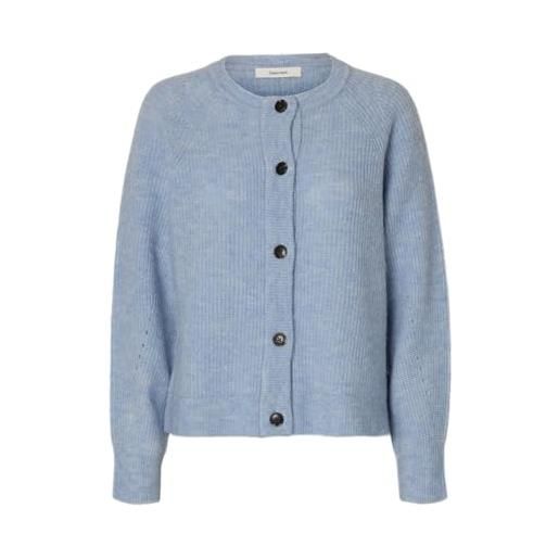 SELECTED FEMME slflulu ls knit short cardigan b noos cardigan, blu cashmere. Dettagli: mélange, xs