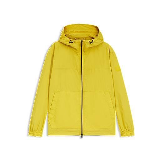 BOSS giacca a vento regular fit in tessuto morbido al tatto idrorepellente, giallo