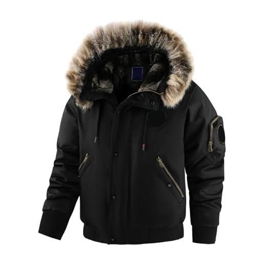 Giubbotto Uomo Invernale Parka Giubbino Piumino Giacca Lunga Cappotto Cappuccio