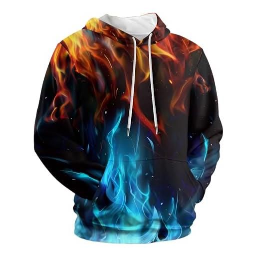 Linnhoy Felpa Con Cappuccio Unisex Stampa 3D – Morbida Poliestere + Spandex, Tasca Frontale, Taglie S-XXXL