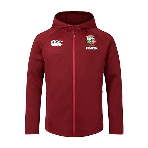 Canterbury felpa con cappuccio da uomo british and irish lions everest, red dahlia, xxxl