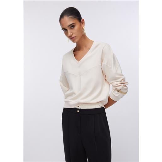 LIUJO liu jo felpa con dettagli chain, champagne