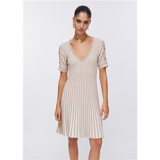 LIUJO liu jo abito corto in maglia, beige