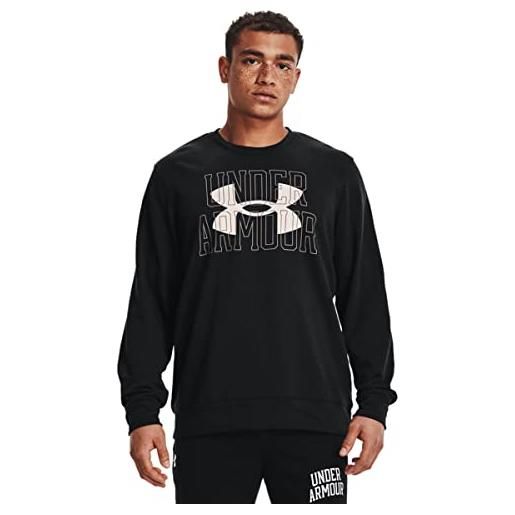 Under Armour ua rival terry logo crew - felpa da uomo, colore nero, taglia l