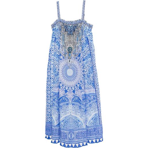 Camilla abito midi con stampa grafica - blu