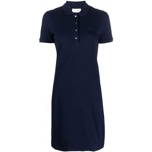 Lacoste abito in stile polo a maniche corte con applicazione - blu
