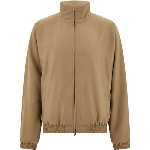 Ferragamo giacca reversibile a collo alto - toni neutri