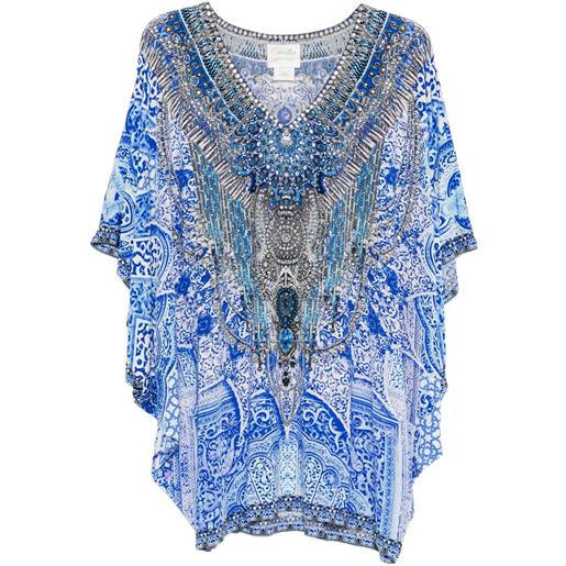 Camilla abito lungo con maniche a pipistrello - blu