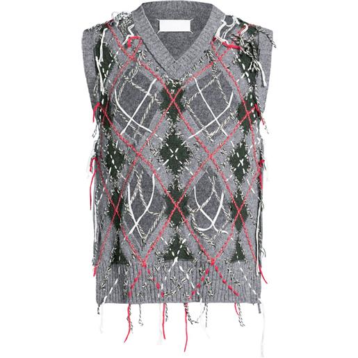 Maison Margiela canotta con intarsi - grigio