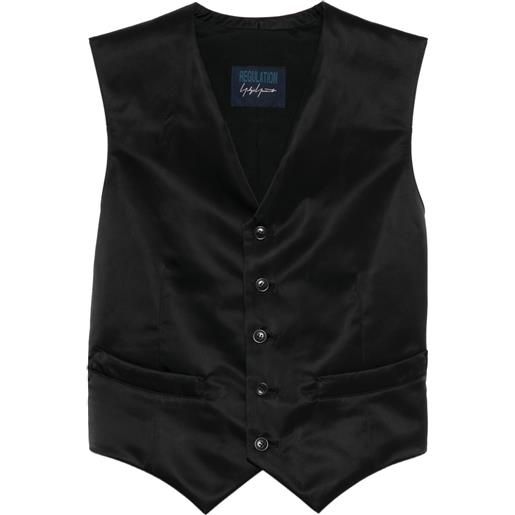 Yohji Yamamoto gilet in twill - nero