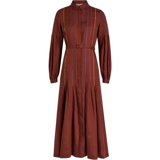 Gabriela Hearst chemisier midi aleka con cintura - rosso