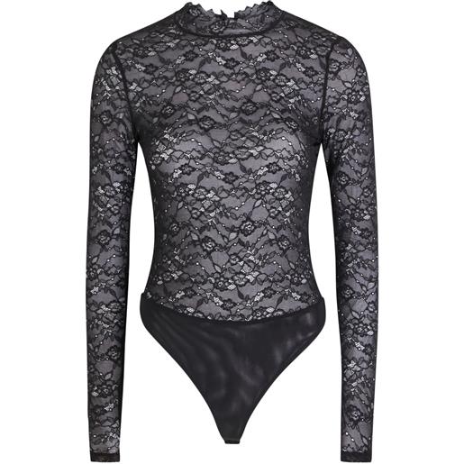 alice + olivia body con maniche lunghe - nero