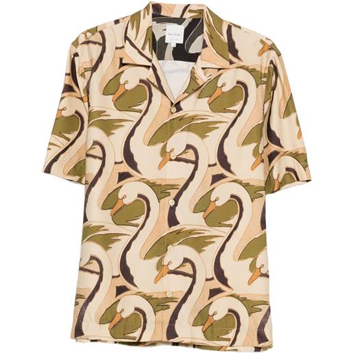 Paul Smith camicia con stampa cigno - toni neutri