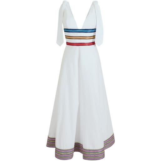 Rosie Assoulin abito midi tie another day a righe - bianco