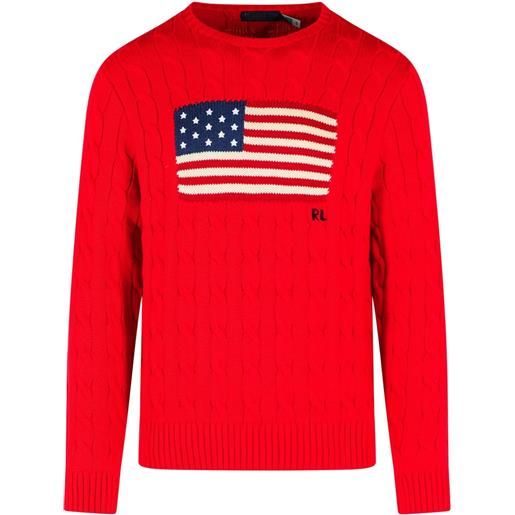 Polo Ralph Lauren maglione con ricamo - rosso