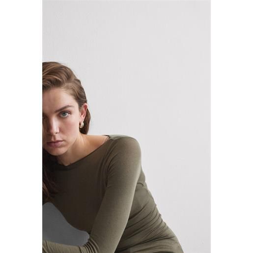 Intimissimi maglia manica lunga ultralight con cashmere e scollo a barchetta verde
