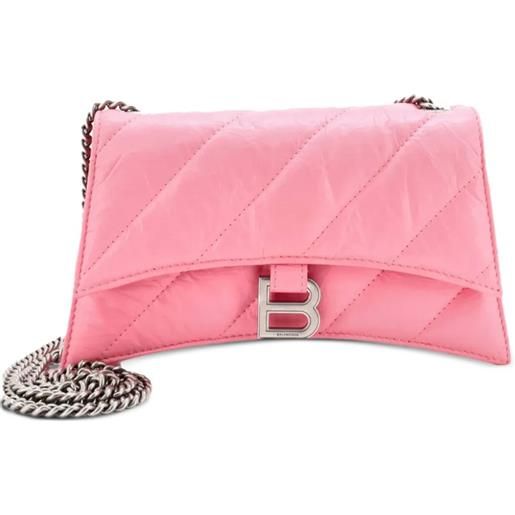 Balenciaga borsa a spalla crush trapuntata con battente - rosa