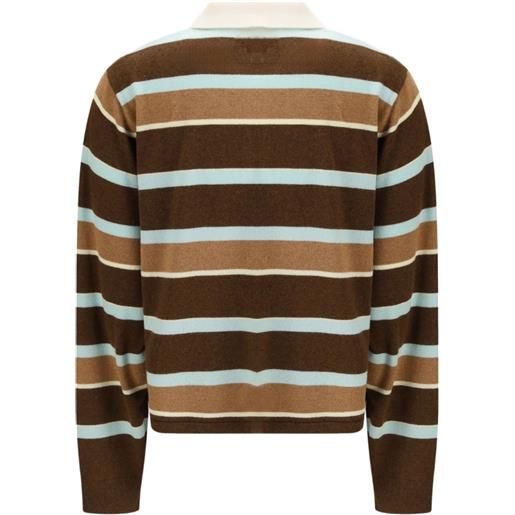 Guest In Residence polo crop a righe - marrone