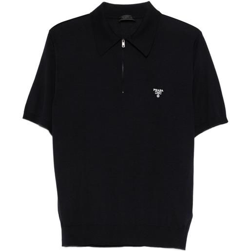 Prada polo con zip - blu