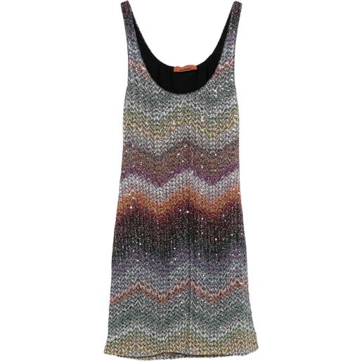 Missoni abito corto con scollo ampio - grigio